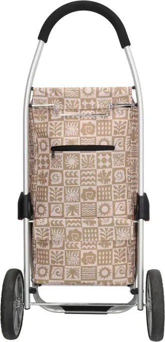 Bézs kockás prémium bevásárlókocsi kerekeken "Aluman"