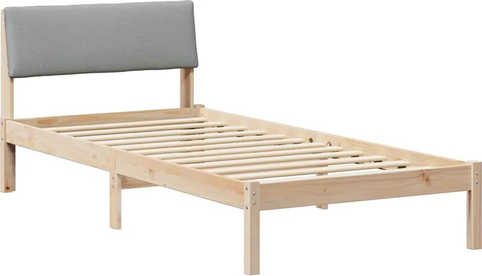 vidaXL Ágykeret Barna és világosszürke 90 x 200 cm Tömör fenyőfa