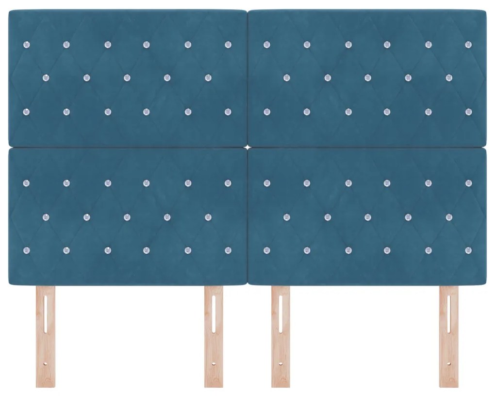 LED Fejtámla Sötétkék 72 cm Bársony
