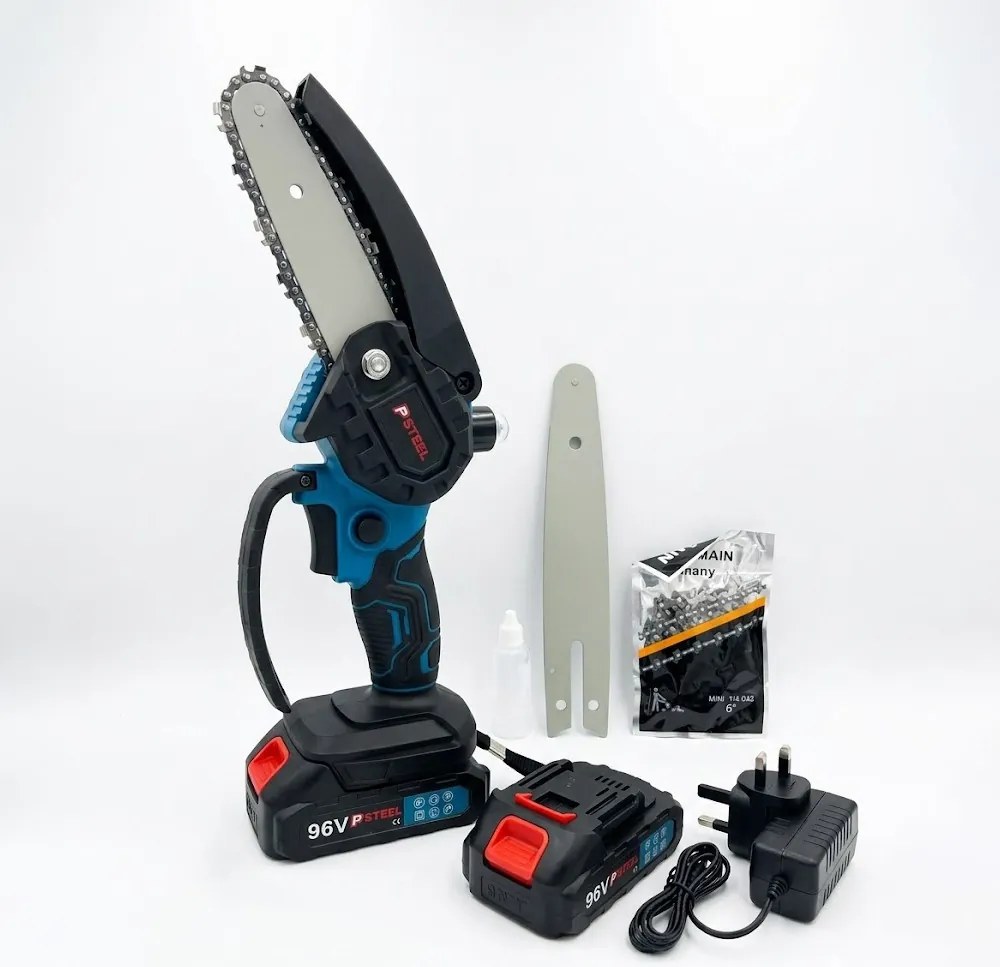 PSteel Dupla Akkumulátoros Ágvágó Láncfűrész – 96V