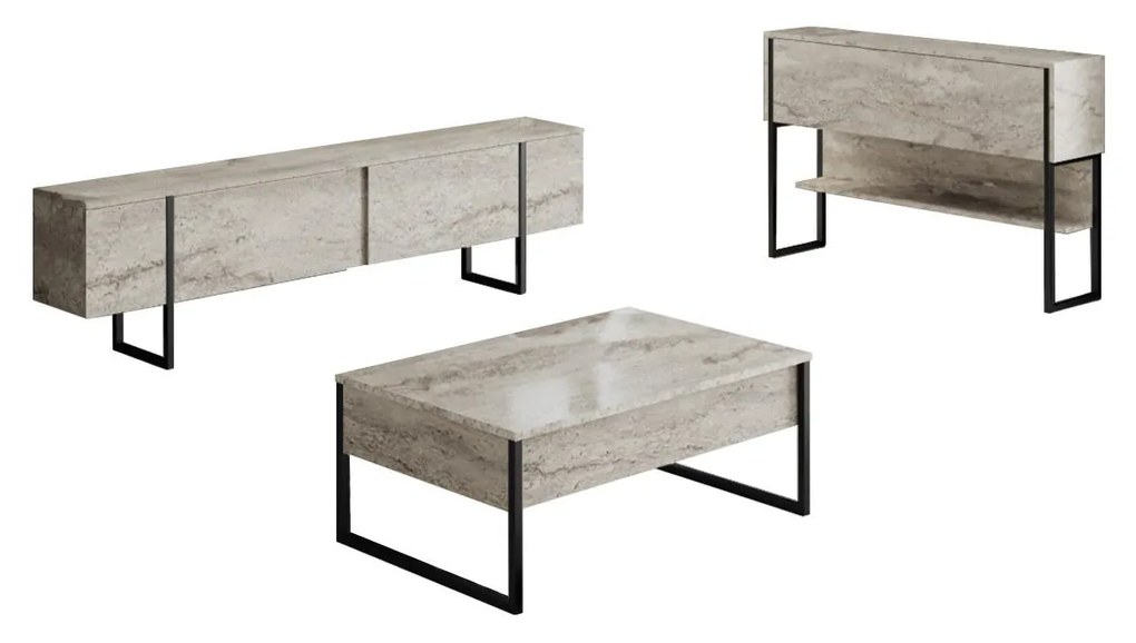 Nappali fal Luna set (travertin + fekete) . 1102331
