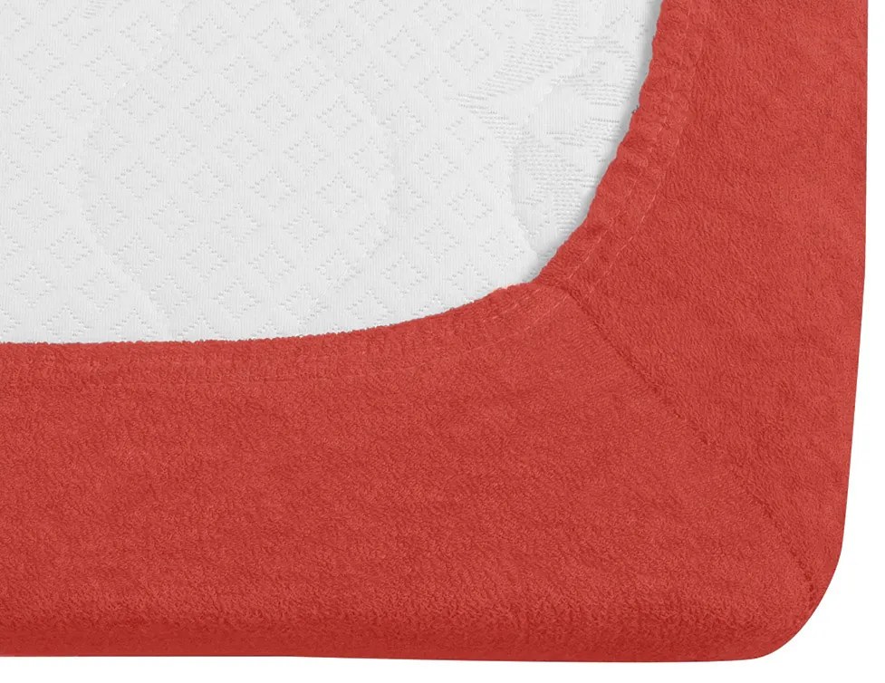Frottír piros lepedő EXCLUSIVE 140x200 cm