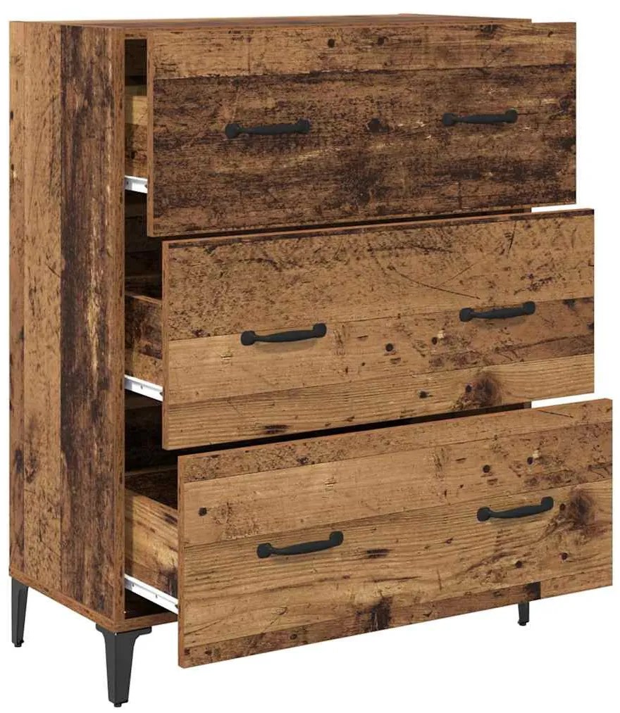 Széf fiókkal Régi fa 69.5 x 34 x 90 cm Faanyag