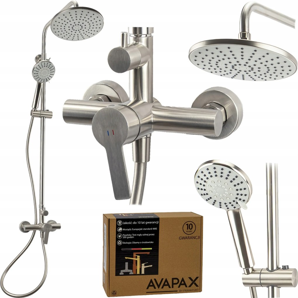 Esőzuhany szett csapteleppel Állítható oszlop Inox Acél