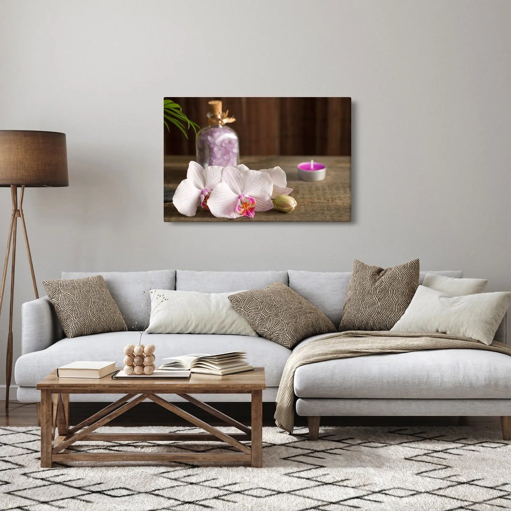 Kép - Gyertya és orchidea (90x60 cm)