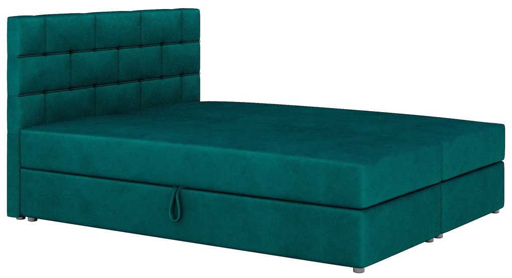 Franciaágy Boxspring 180x200 cm Waller Comfort (sötétzöld) (ágyráccsal és matraccal). 1056390