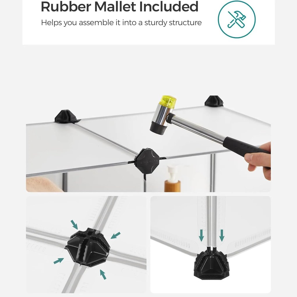 12 rekeszes műanyag, polcegység ruhákhoz, fehér