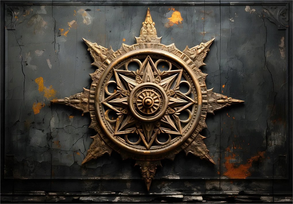 Fotótapéta Arany Szélrózsa Antik 312x219 Kutatás és szimbolika +ragasztó