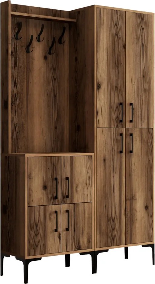 Berlin előszobafal, dió, 120 cm – TR845HCT4204