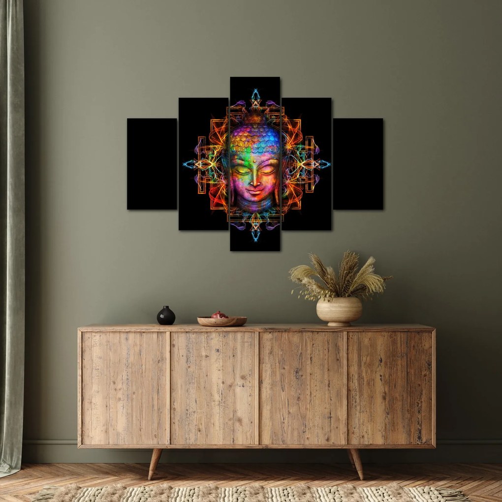 Kép - Buddha mellszobra neon színekben (150x105 cm)