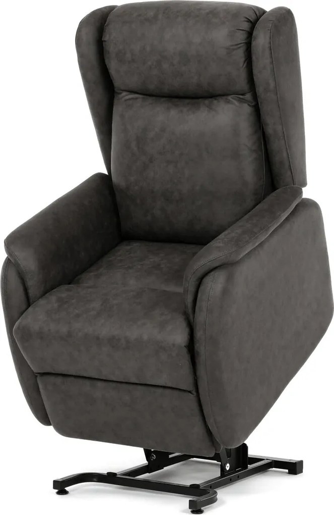 Fekete elektromos relaxfotel kábeles vezérléssel, vintage szövet kárpitozással, TV-L8902 BK3