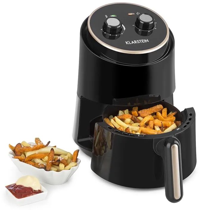 Wel Air Fry, meleglevegős olajsütő, 1230W, biztosíték a túlforrósodás ellen, 1,5 l, fekete