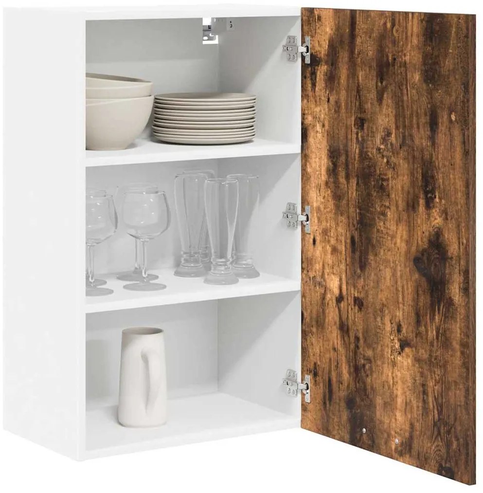 Függő szekrény Riga Füstölt tölgy és fehér 50 x 31 x 80 cm