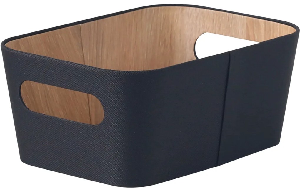 Kitchisimo 2 db tároló kosár szett 26 × 18 × 11cm, fekete, S