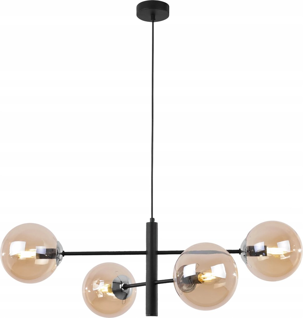 Mennyezeti Lámpa Csillár Nappali Hálószoba Fekete Króm Modern