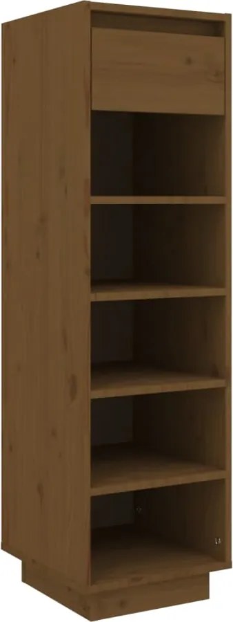 vidaXL mézbarna tömör fenyőfa cipőszekrény 30x34x105 cm