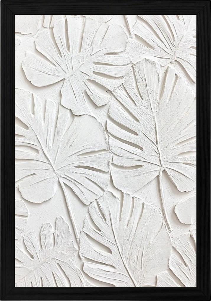 Poszter Keret Fa Dombormű Levél Lenyomat Monster Pálma 3D 40x60