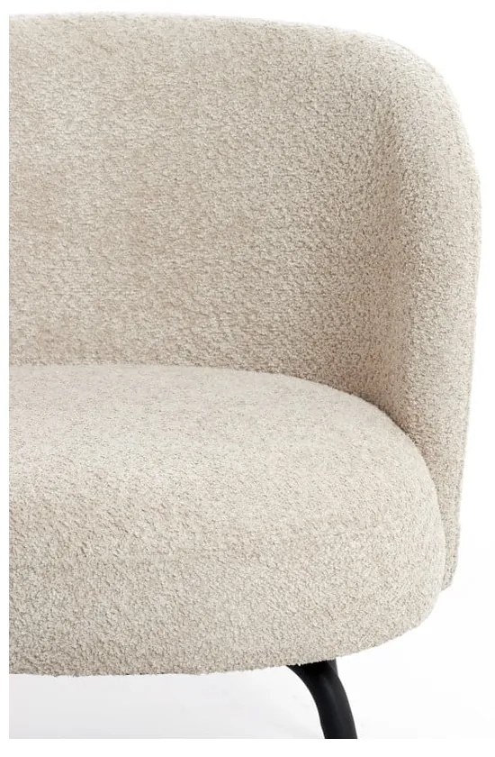 Krémszínű buklé fotel Dieyda – Light & Living