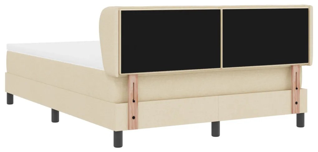 Boxspring Ágy Matrac Krém 140x200 cm Szövet