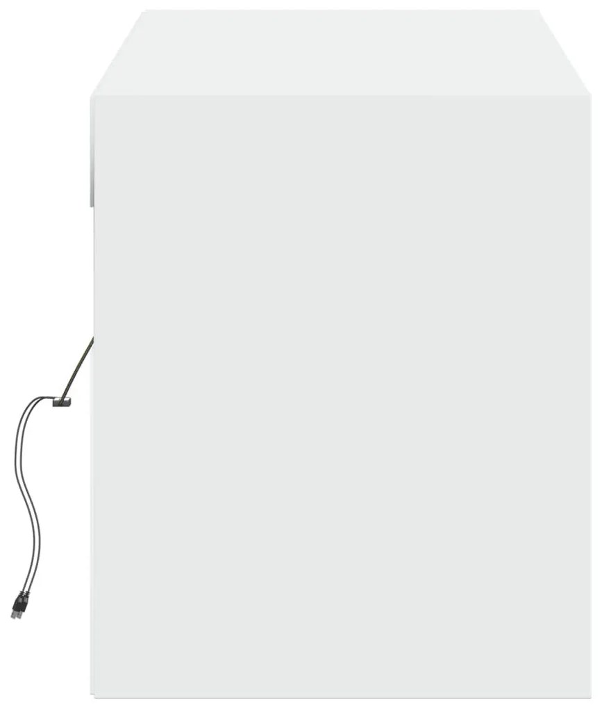 fehér falra szerelhető TV-szekrény LED-ekkel 140 x 31 x 38 cm