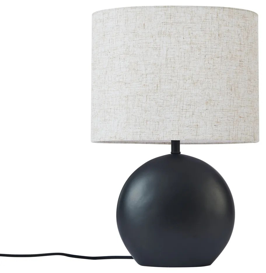 Japandi asztali lámpa fekete vászonernyővel - Timo