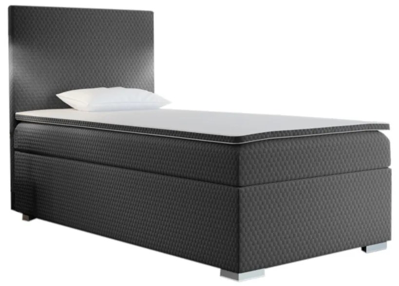 RENATA kárpitozott boxspring ágy + topper, 100x200, sawana pik honey 05, jobb