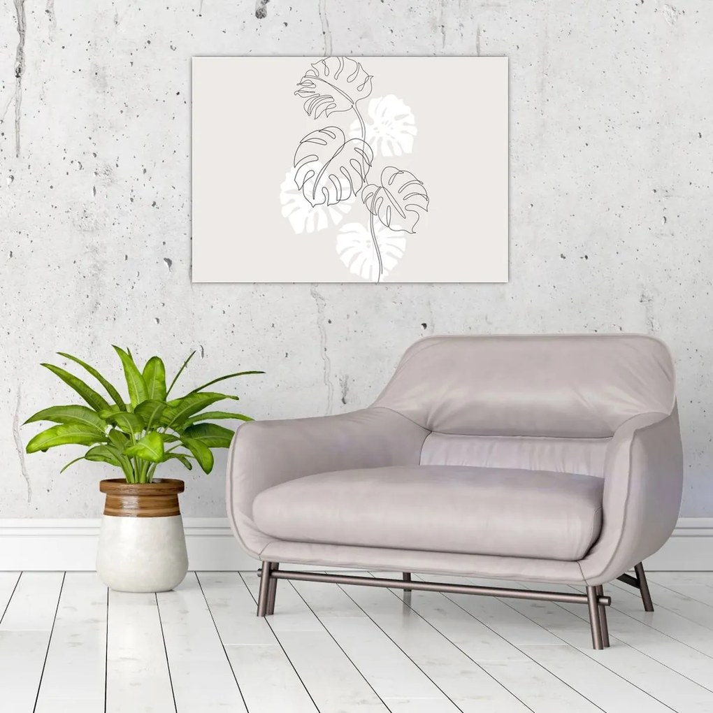 Üveg kép - VonalÜveg kép monstera N⁰3 (70x50 cm)