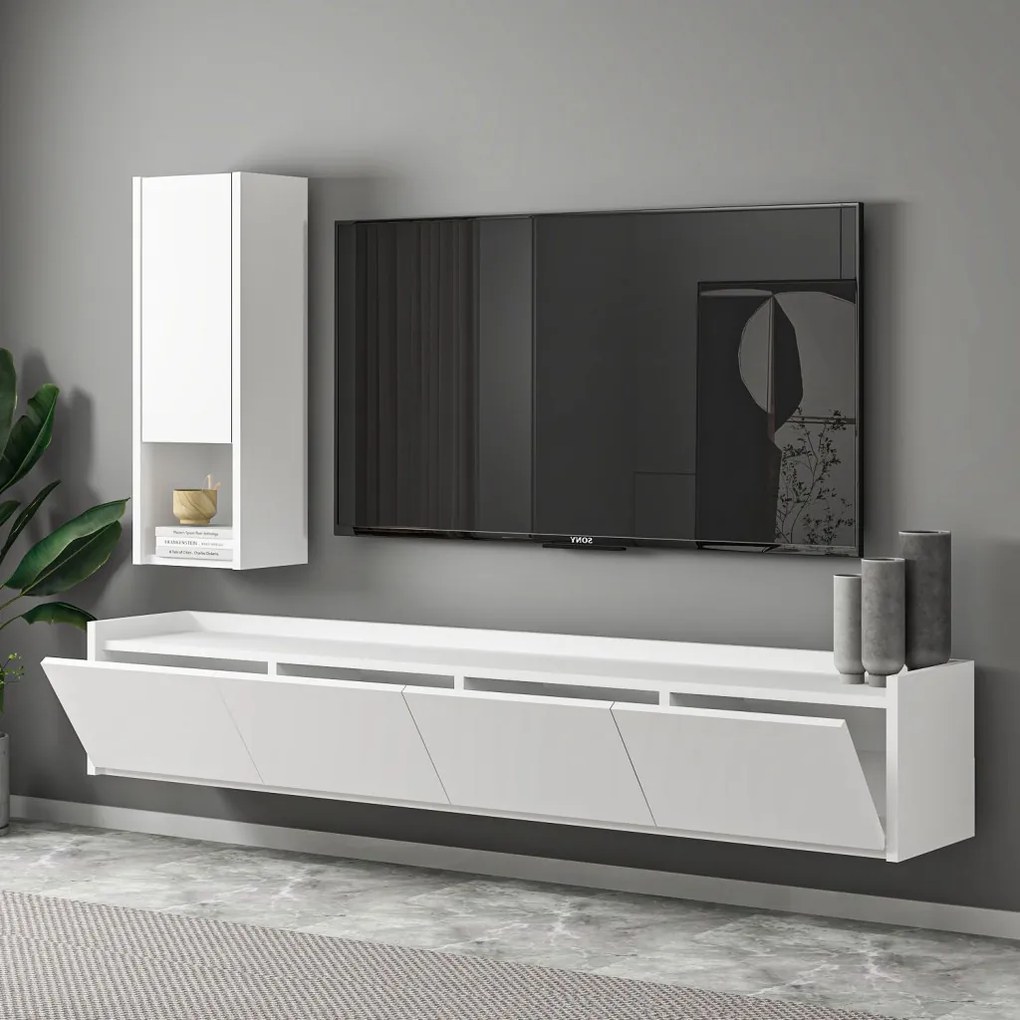 Sema TV-állvány, fehér, 160 cm