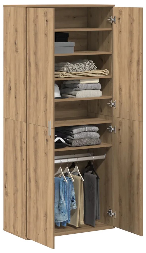 Highboard Kézműves Tölgy 80x39x178 cm Mérnöki Fa