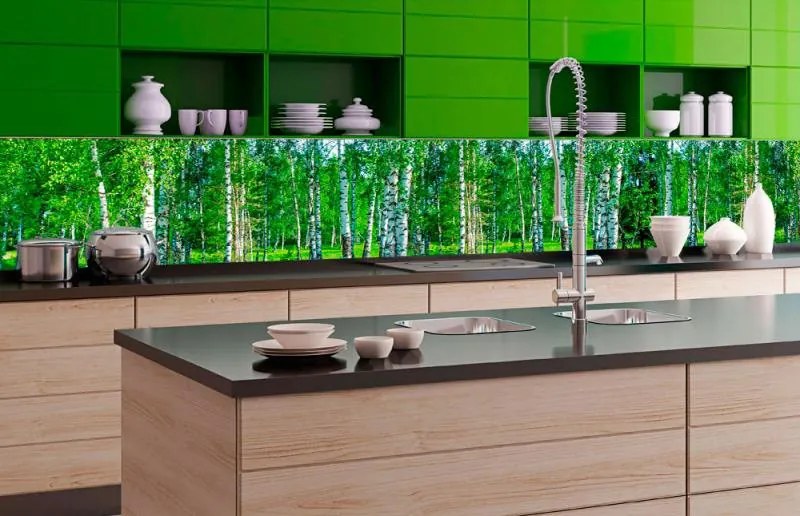 BIRCH GROW öntapadós konyhai poszter, 350x60 cm