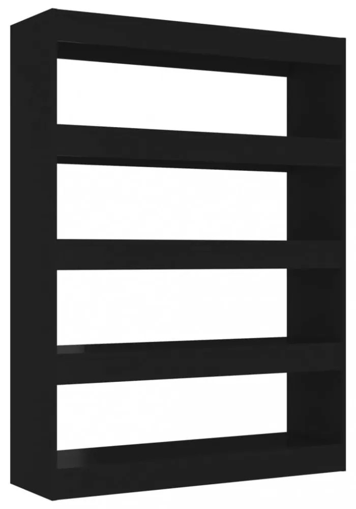fekete könyvszekrény/térelválasztó 100 x 30 x 135 cm