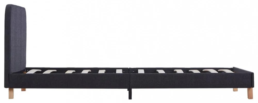 sötétszürke szövet ágykeret 90 x 200 cm