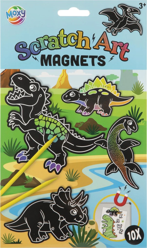 Dinoszaurusz Rawr scratch képkarcoló készlet mágnessel
