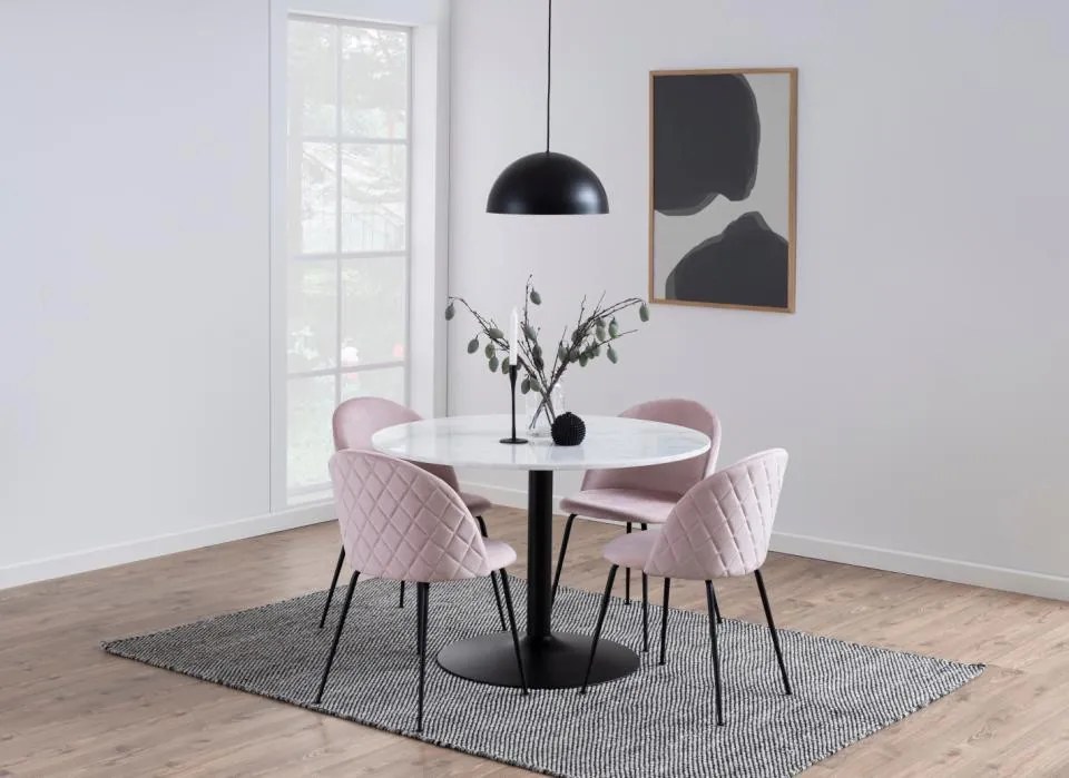 Tarifa márvány étkezőasztal 110 cm fehér-fekete