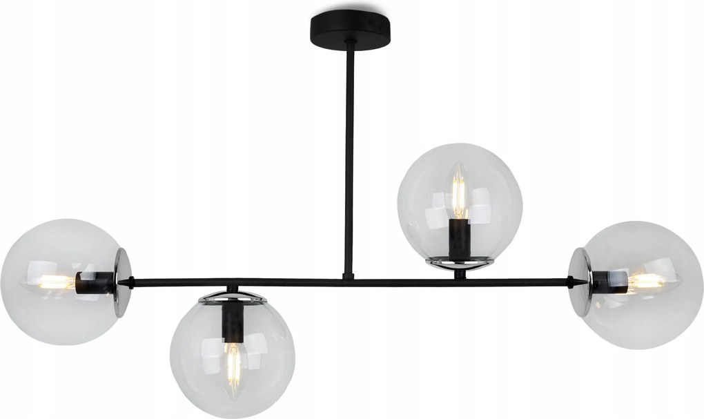 Mennyezeti Lámpa Lógó Csillár Üveg Gömbök Loft Színtelen Modern