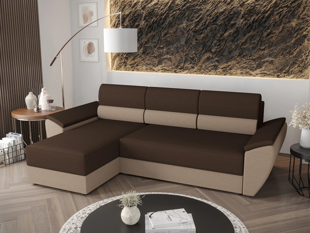 Sarok ülőgarnitúra Radiant L2 (sötétbarna + bézs) (B). 1062219