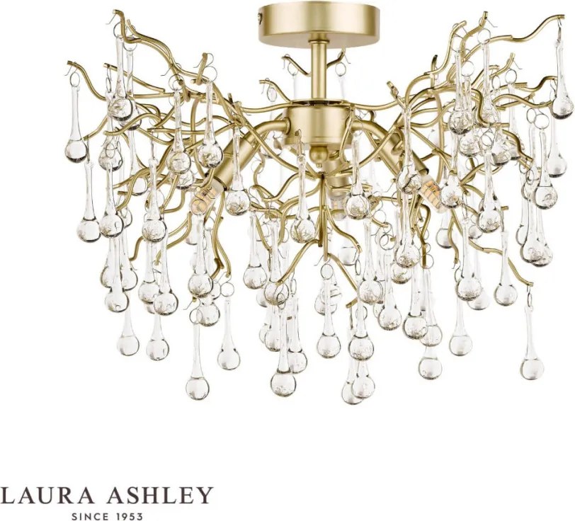 LAURA ASHLEY 3756150-Q WILLOW Kristály Mennyezeti Lámpa Átlátszó, Pezsgő G9 IP20