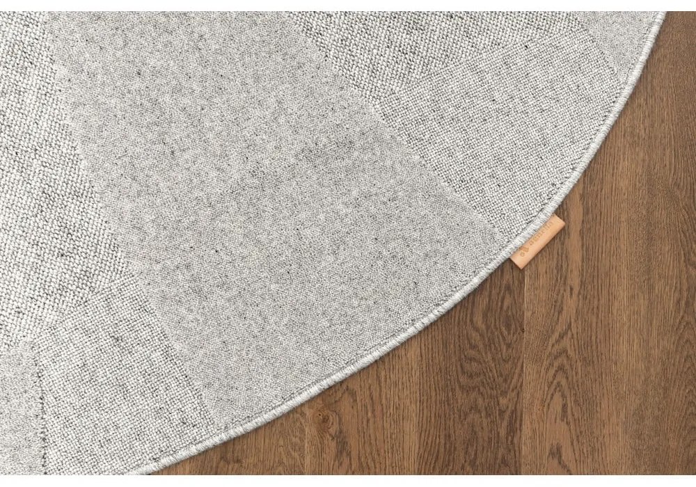 Világosszürke gyapjú kerek szőnyeg ø 160 cm Morphic Botanica – Agnella