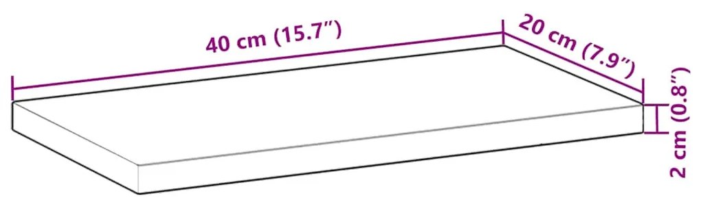 3 db kezeletlen tömör akácfa függőpolc 40 x 20 x 2 cm