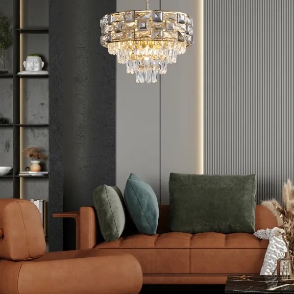 Csillár láncon LUXURIA 9xE14/40W/230V arany