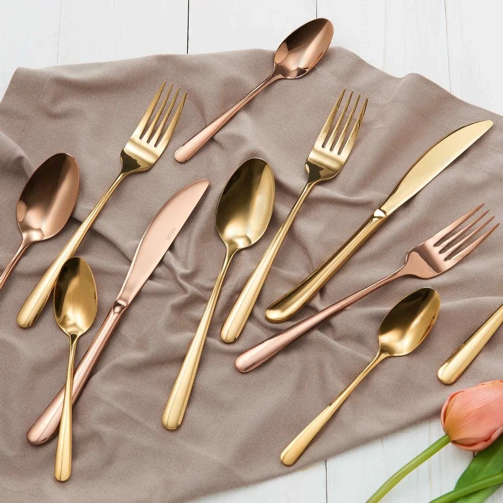 QUEENS evőeszköz szett rozéarany