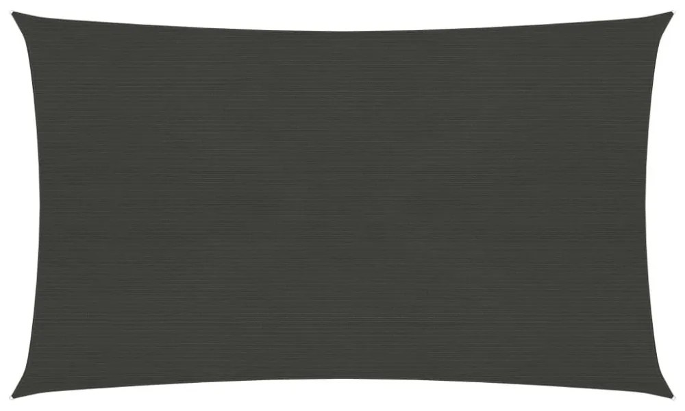 antracitszürke HDPE napvitorla 160 g/m² 2,5 x 5 m