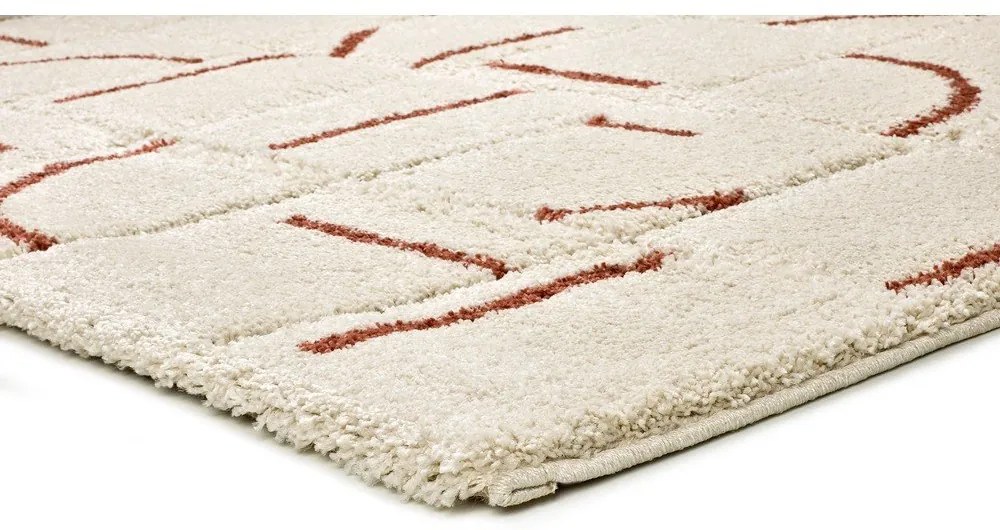 Téglavörös-krémszínű szőnyeg 80x150 cm Brenda – Universal