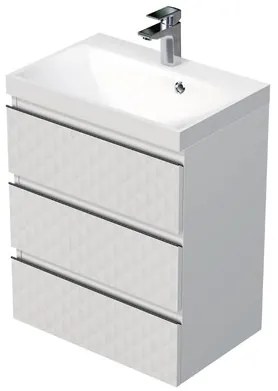 Fürdőszobaszekrény mosdóval SAT Cube Way 60x71x40 cm fehér matt CUBE3D603ZB