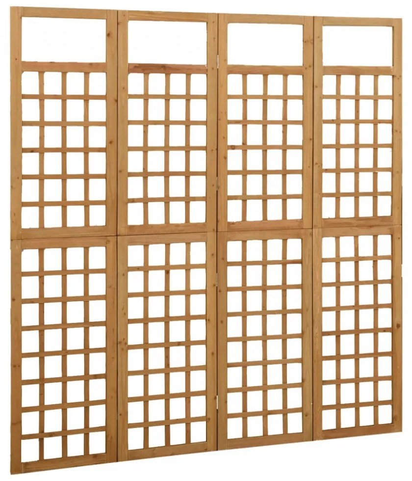 4 paneles tömör fenyőfa térelválasztó/lugasrács 161 x 180 cm