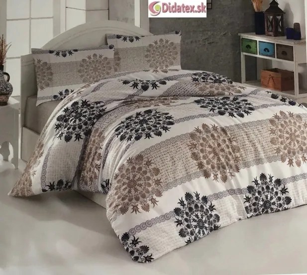 ORNAMENT BEIGE Pamut ágyneműk DeLuxe 140x200 cm-es szett Csomagolás Ágynemű mérete: 140x200 cm, A csomag tartalma: Készletcsomagolás
