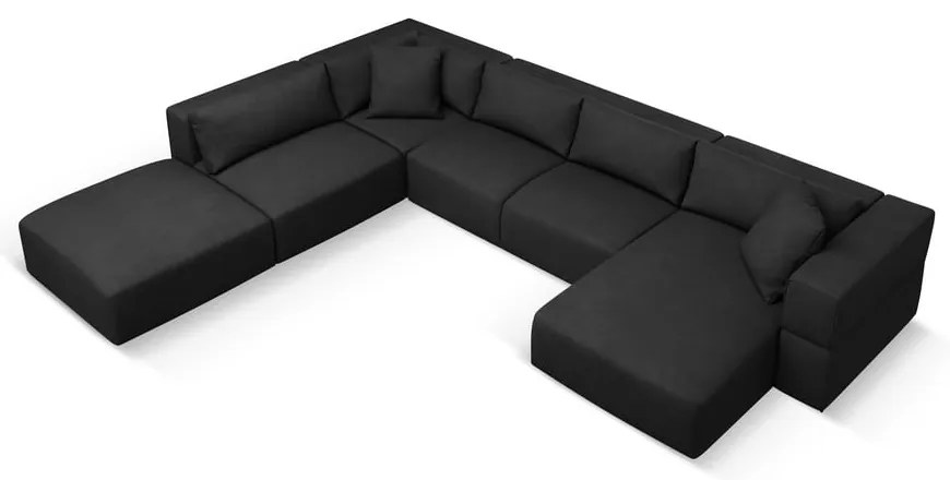 Fekete sarokkanapé (bal oldali-"U" alakú) Esther – Milo Casa