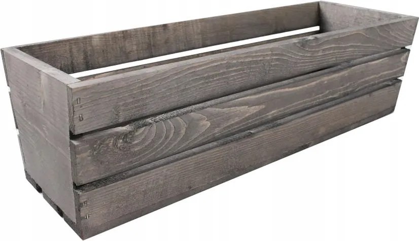 Szürke Fából Készült Virág- És Gyógynövénytartó Doboz 50x18x15 cm