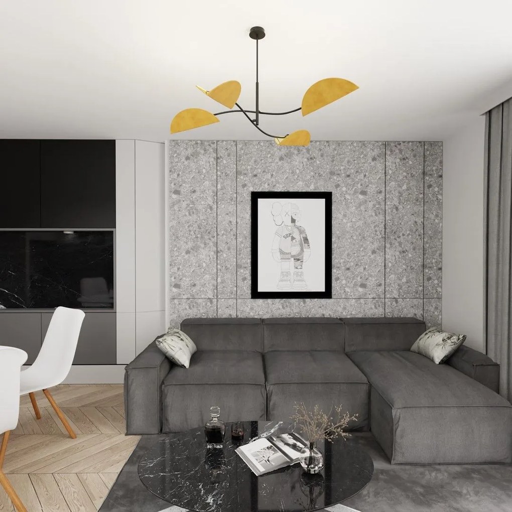 Emibig modern mennyezeti lámpa lotus fekete narancs emi1460/4