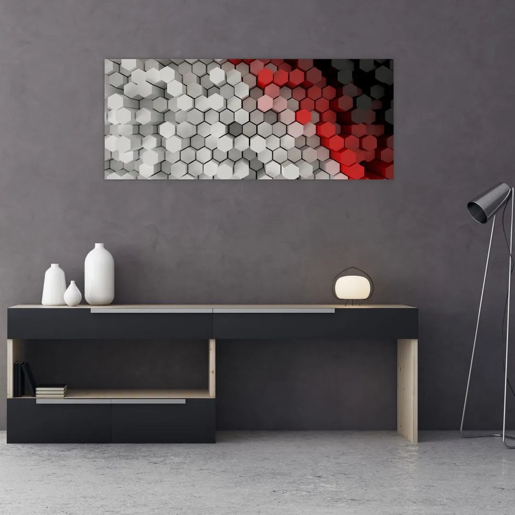 Kép - 3D hatszögek (120x50 cm)